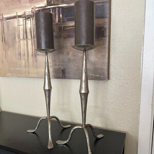 Vintage Mid-Century Modern (MCM) Brutalist candle holder.